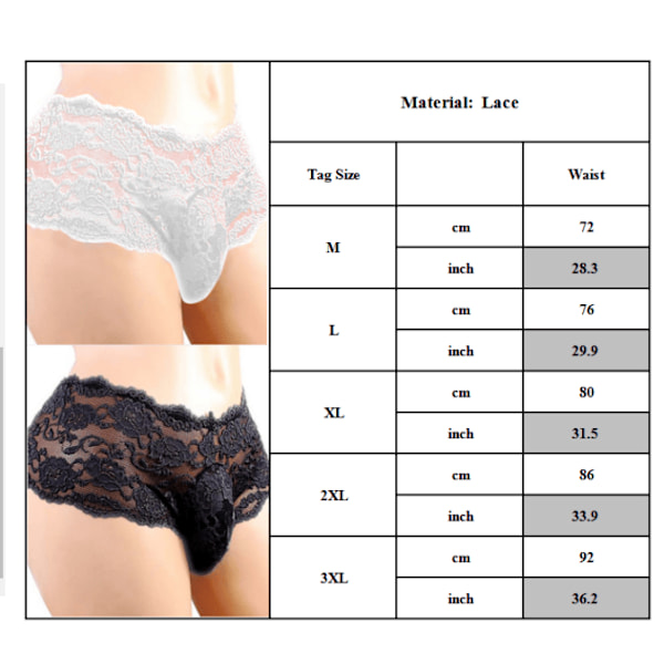 Herrarnas sexiga G-string underkläder bikini trosor andningsbara kalsonger Red XL