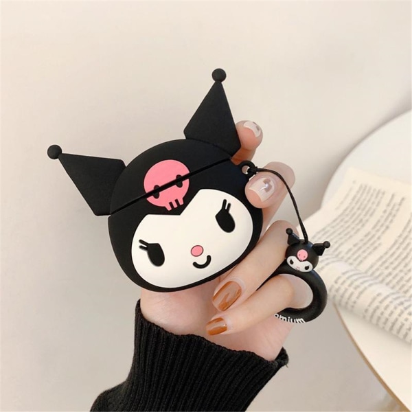 Cartoon Kuromi Silikonhörlurar Airpods Case Cover Kompatibel med AirPods 1/2 3 Pro Cover Pro
