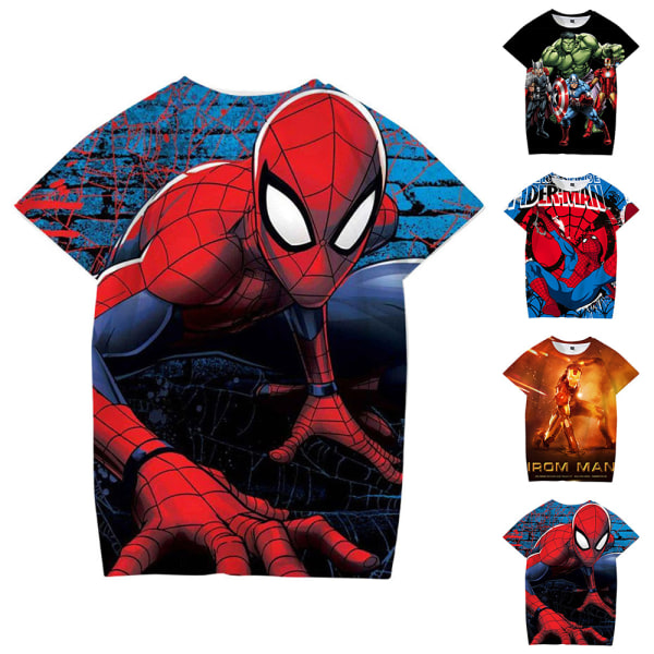 Avengers 3D- printed T-shirt pojke sommar kortärmad skjorta B 120cm