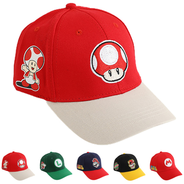 Super Mario Baseball Cap Barn Cartoon Andningsbar Justerbar Casual Sport Hat #1