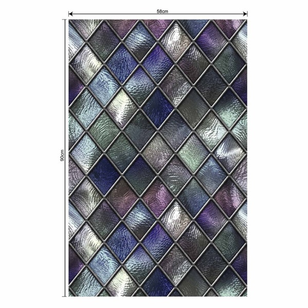 Mosaik Frostad Fönster Film Målat Static Cling Glass Sticker Sekretessdekor Nytt 58*90cm