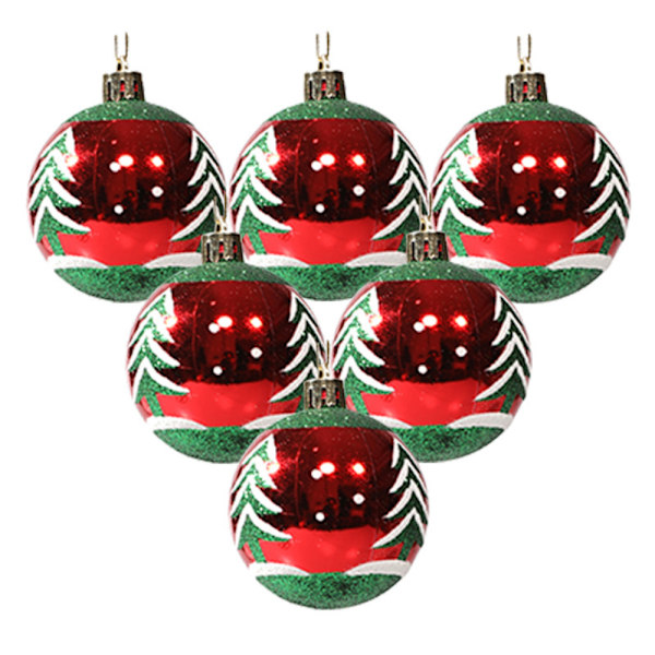 6st julgranskulor Julgranshängande dekoration C 6PCS