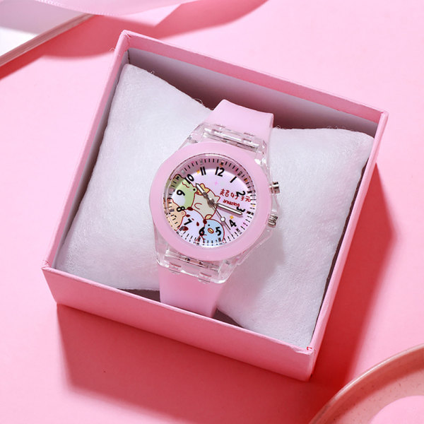 Barn Flickor Pojkar Luminous Watch Arabic Digital Armbandsur Pink