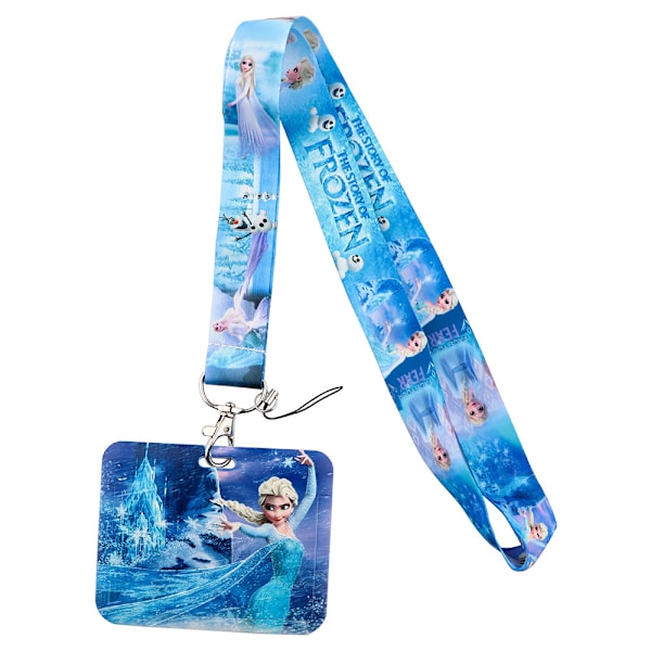 Princess Ariel Elsa Lanyard Arbets- och skolidentitetskort Hållare Bärbar telefonhalsrem E