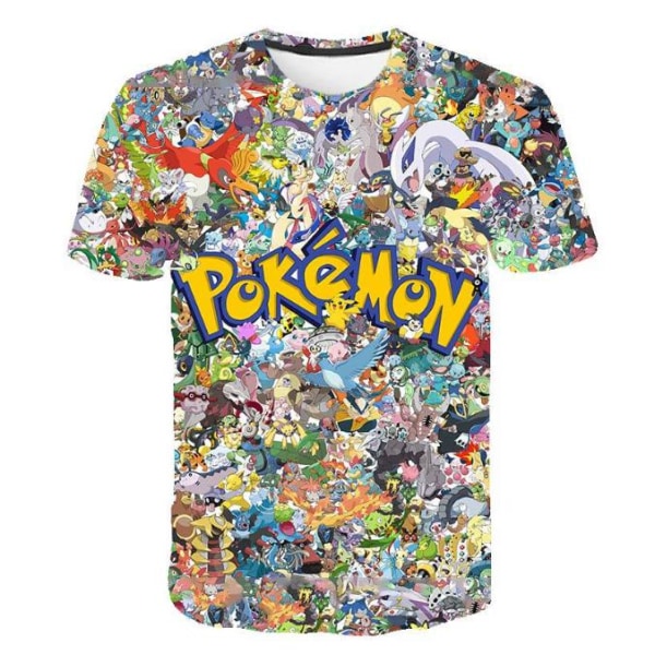 Ash Ketchum T-shirt Barn Pojkar Flickor Kortärmad Tröja Sommartoppar Skoltröja A 140cm