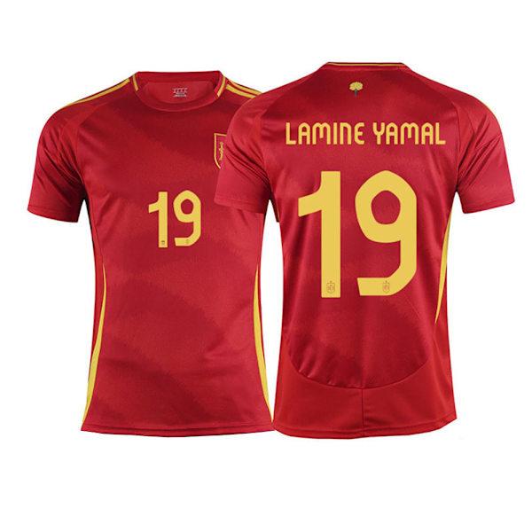2024 Spanien Hemma Tröja NO.19 LAMINE YAMAL Vuxen Herr Fotbollströja XS