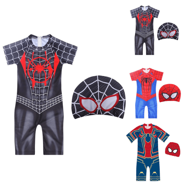 Spider-Man One Piece Baddräkt med cap Hatt Baddräkt för barn för pojkar C 130cm