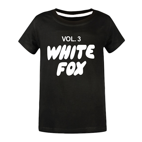 Vit Tryck Räv Pojkar T-shirt Tecknade Toppar Tee Barn Pojkar Flickor T-shirts Barnkläder Sommar Kort Ärm Black 140cm