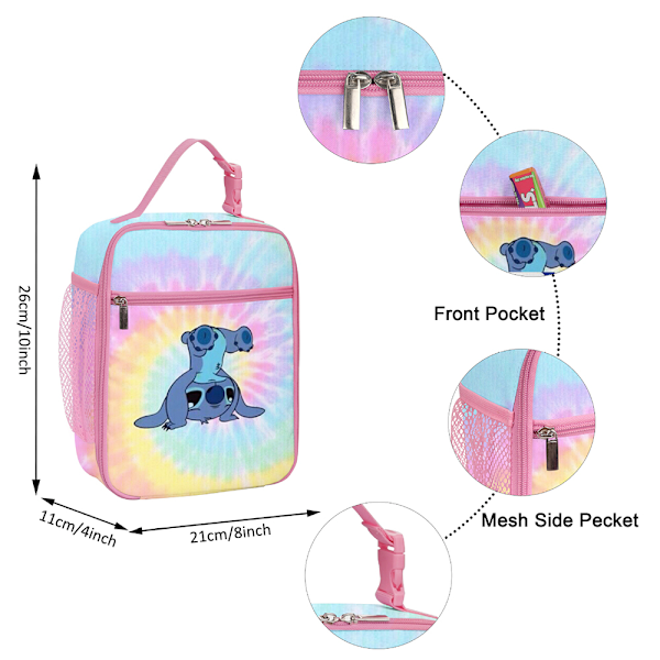 Barn Flickor Pojkar Lilo & Stitch Isolerad Lunchväska För Picknick Skola Förvaringspaket #2