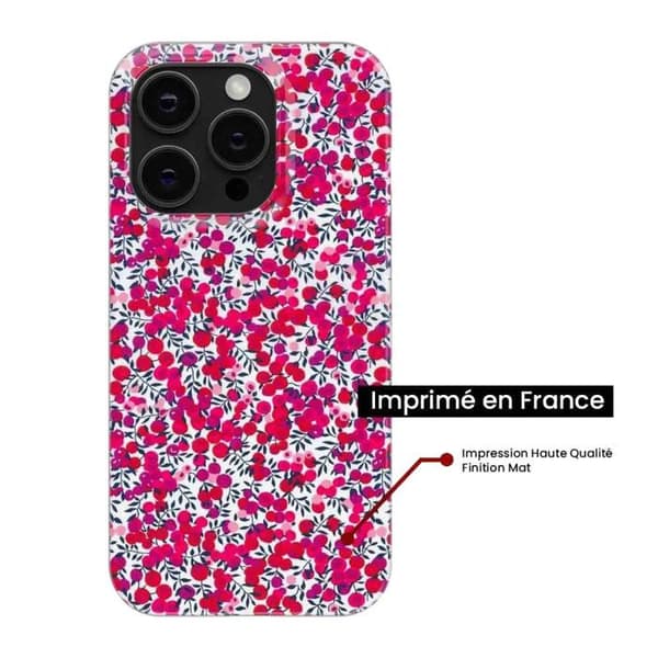 Siliconfodral kompatibelt med iPhone 16e - Liberty Wiltshire Röd Transparent
