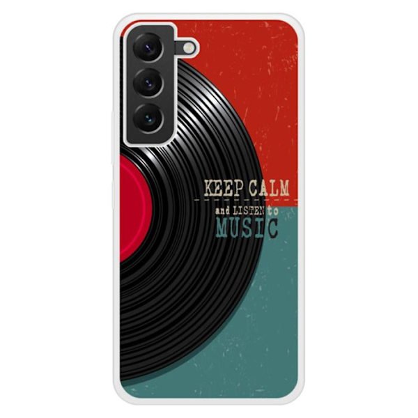 Coque i förstärkt silikon med tryck kompatibel med Samsung Galaxy S22 Plus Håll lugnet Transparent