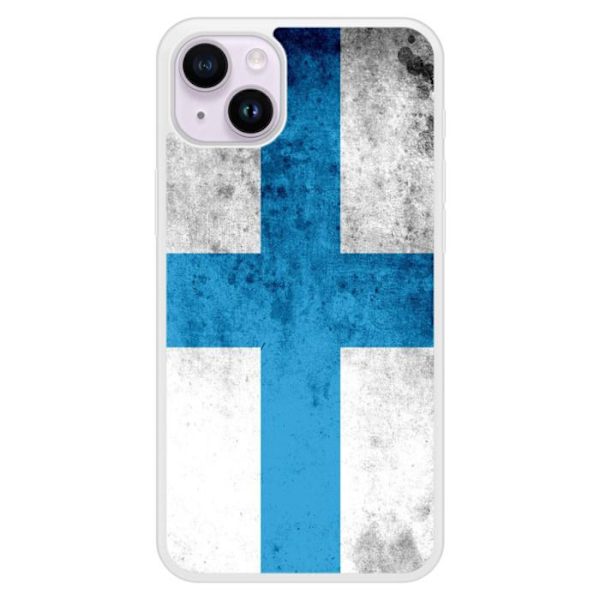 Förstärkt silikonetui med tryck som är kompatibelt med Apple iPhone 15 Plus Marseilleflagga Transparent