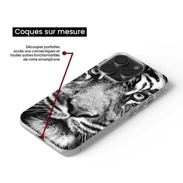 Silicone-skal - Kompatibel med Samsung Galaxy M15 5G - design i svart och vit tiger Transparent