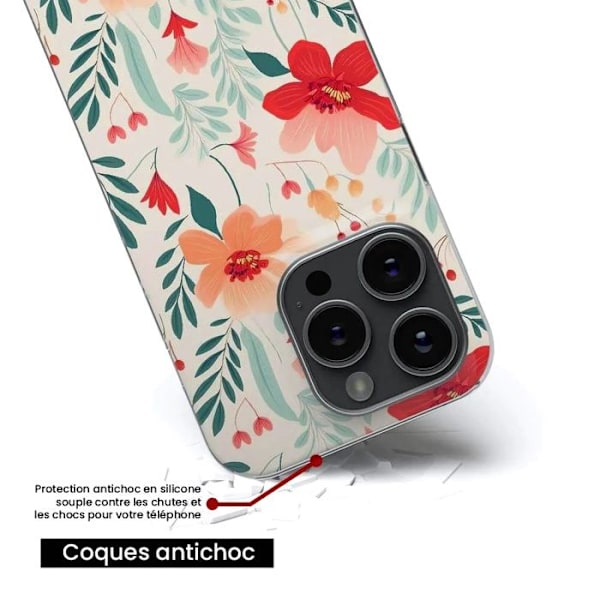 Siliconefodral Tryckt - 1001 Fodral - Xiaomi Redmi 13C 5G - Mönster Blomvägg - Optimal Skydd - Mjuk Transparent
