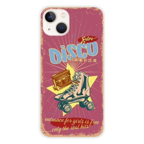 Siliconhölje - Kompatibel med Apple iPhone 13 - retro disco design Transparent