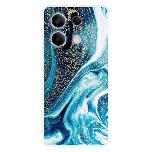 Siliconfodral - Kompatibel med Xiaomi Redmi Note 13 5G - design med blå glittrande marmor Transparent