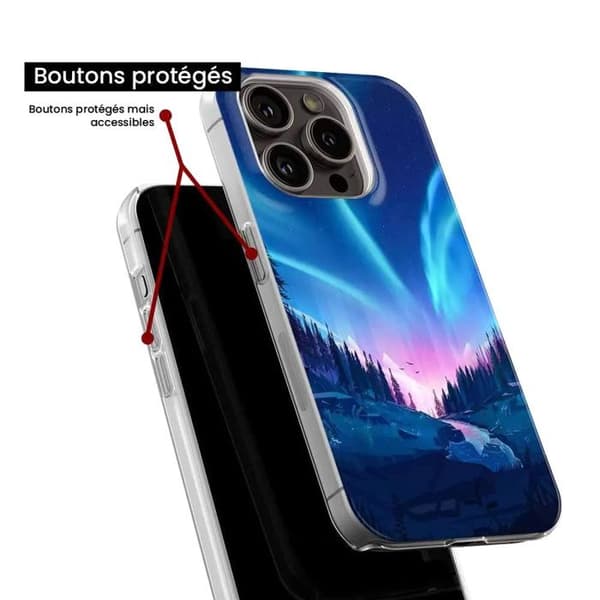 Silicone-skal - Kompatibel med Apple iPhone 13 Pro - design nattfall Transparent