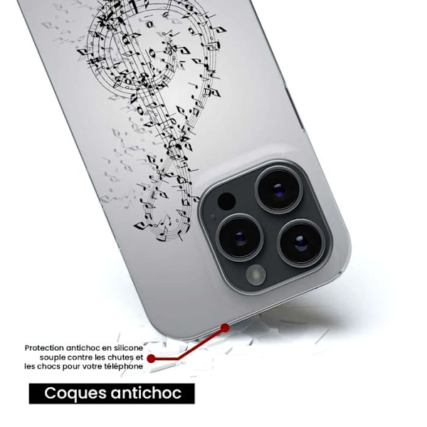 Siliconfodral med tryck - 1001 fodral - Xiaomi 14 Pro - Optimal skydd - Mönster av noter - Mjuk Transparent