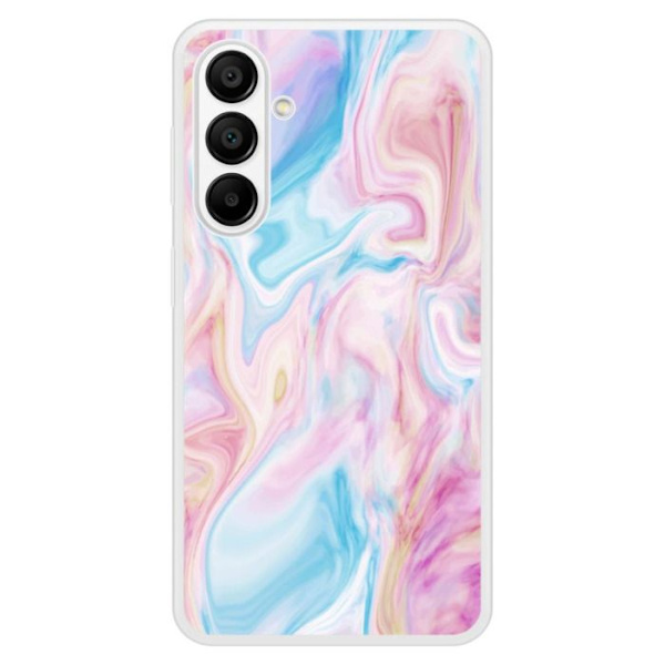 Coque i förstärkt silikon med tryck kompatibel med Samsung Galaxy A15 Soap Transparent