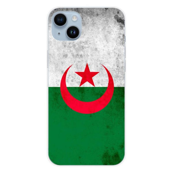 Silikonskal - Kompatibel med Apple iPhone 14 Plus - design med Algeriets flagga Transparent