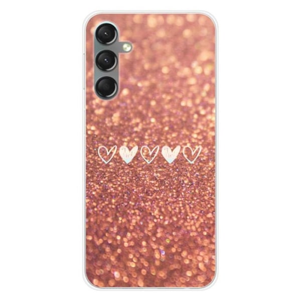 Siliconefodral - Kompatibel med Samsung Galaxy A24 4G - design med hjärtglitter Transparent