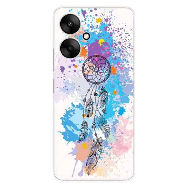 Tryckt silikonfodral kompatibelt med Xiaomi Redmi 13C 5G Dreamcatcher Color Transparent