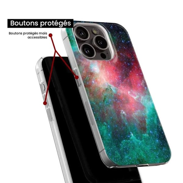 Tryckt silikonfodral som är kompatibelt med Apple iPhone 16 Plus Nebula Transparent