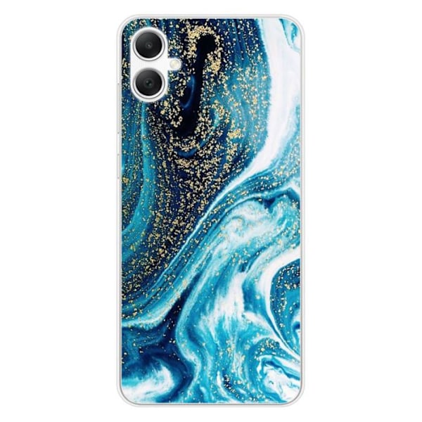 Siliconethölje - Kompatibel med Samsung Galaxy A05 - design marmor blå glittrande Transparent