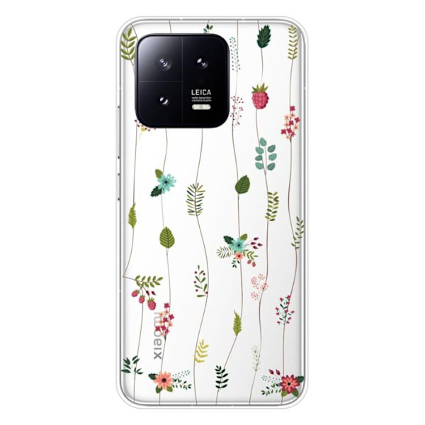 Siliconefodral - Passar Xiaomi 13 - design med blomsterarrangemang Transparent