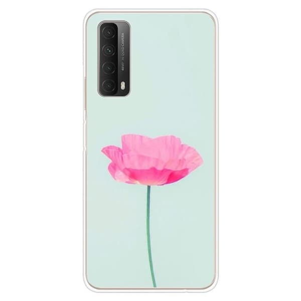 Tryckt silikonfodral som är kompatibelt med Huawei P Smart 2021 Rose Flower