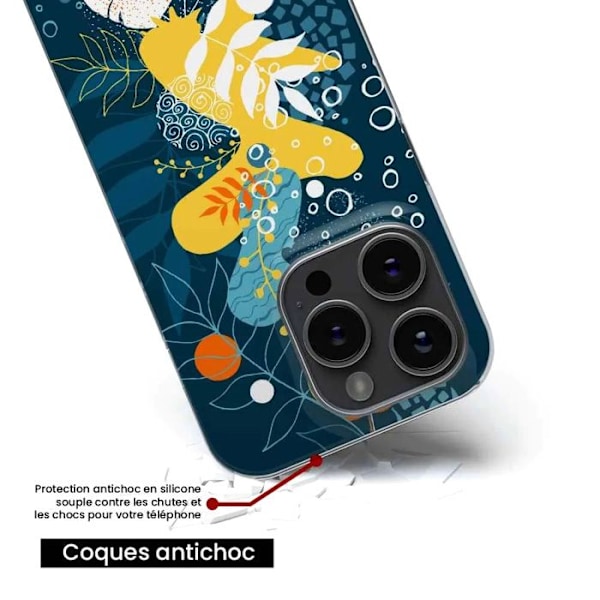 Siliconfodral med tryck - 1001 Fodral - Samsung Galaxy M15 5G - Mönster Havblommor - Optimal skydd - Mjuk Transparent