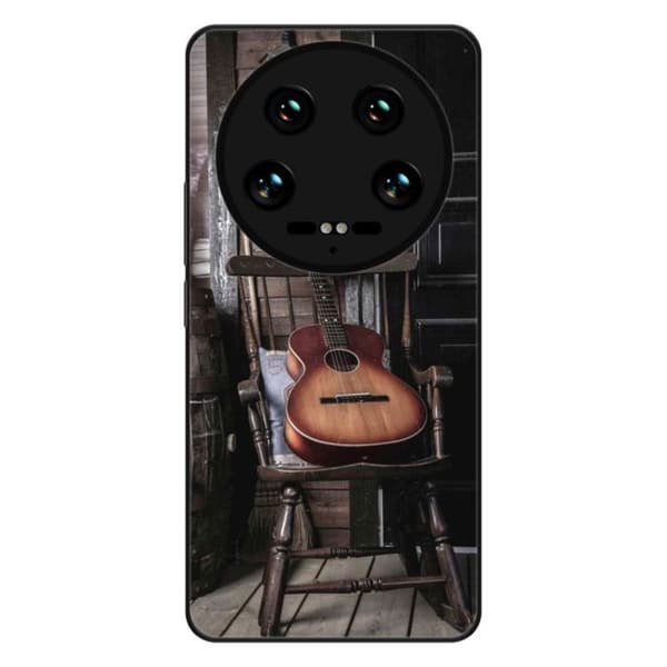 Coque i förstärka silikon med tryck kompatibel med Xiaomi 14 Ultra Gitarr Transparent