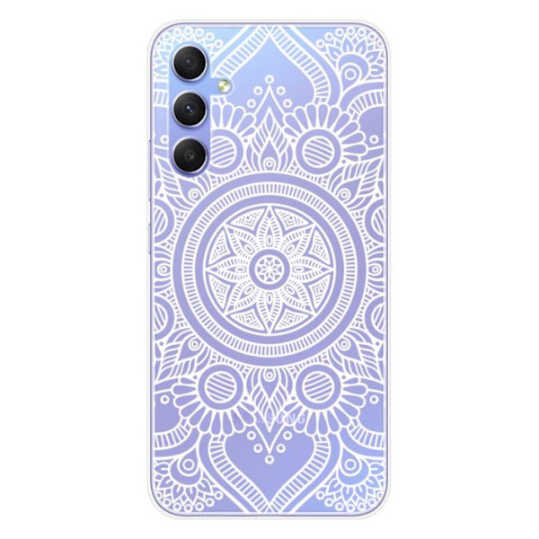 Siliconfodral - Kompatibel med Samsung Galaxy A34 5G - vit mandala-design Transparent