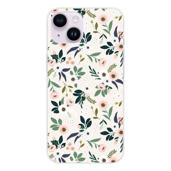 Siliconehölster - 1001 Hölster - iPhone 15 - Blomsterdesign - Optimal Skydd - Mjuk och Lätt Transparent