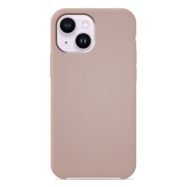 Siliconefodral Soft Touch - Apple - iPhone 14 - Sandrosé - Stötsäker - Trådlös laddning sable-rosa