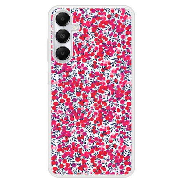 Siliconfodral med förstärkt tryck kompatibel med Samsung Galaxy A25 Liberty Wiltshire Röd Transparent