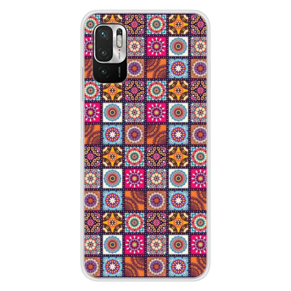 Tryckt silikonfodral kompatibelt Xiaomi Redmi Note 10 Redmi Note 10S Patchwork Mandala Transparent