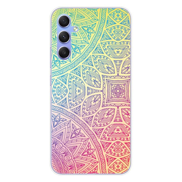 Silicon skal - Kompatibel med Samsung Galaxy A34 5G - pastell mandala design Transparent