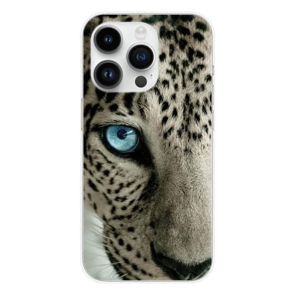 Siliconfodral - Kompatibel med Apple iPhone 15 Pro - leopardöga design Transparent