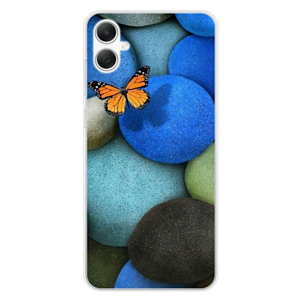 Siliconfodral - Kompatibel med Samsung Galaxy A05 - design med blå stenfjäril Transparent