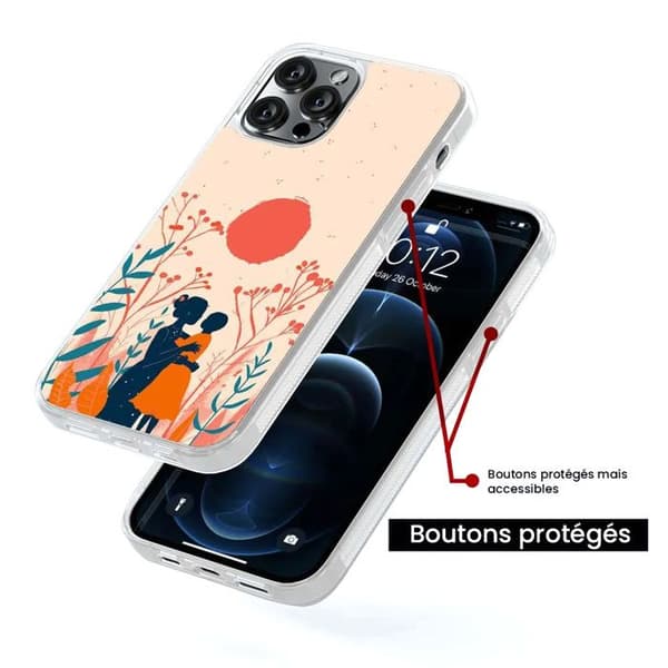 Siliconförstärkt tryckt fodral kompatibelt med Apple iPhone 14 Plus Ömhetens vindpust Transparent