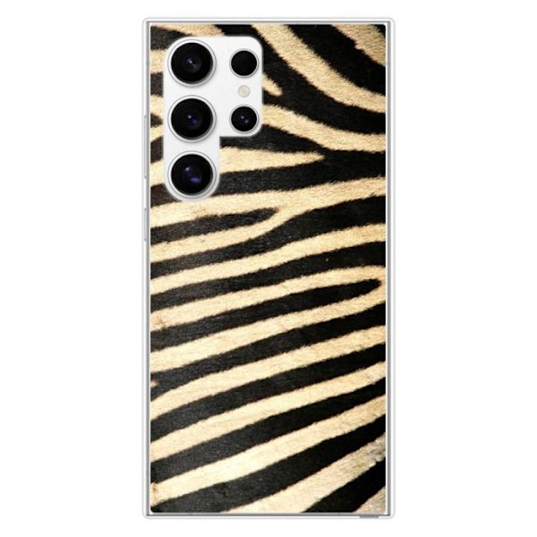 Silicone förstärkt skal med tryck kompatibelt med Samsung Galaxy S24 Ultra Zebra Transparent