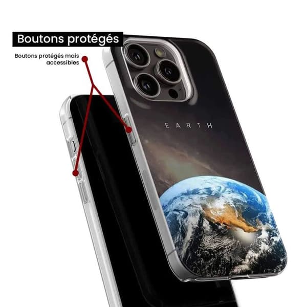 Siliconefodral - Kompatibel med Apple iPhone 16 - design jord Transparent