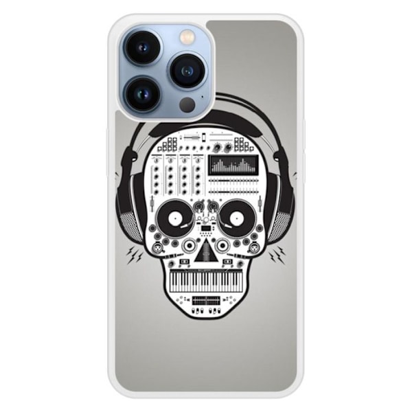 Förstärkt silikonetui med tryck kompatibelt med Apple iPhone 13 Pro Skull Music Transparent