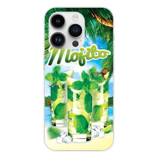 Tryckt silikonfodral som är kompatibelt med iPhone 14 Pro Mojito Plage