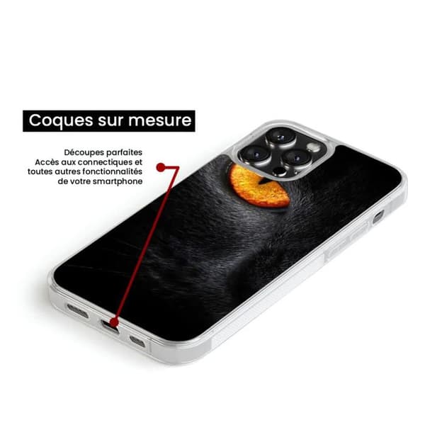 Förstärkt silikonfodral med tryck kompatibelt med Apple iPhone 14 Pro Max Pantheröga Transparent