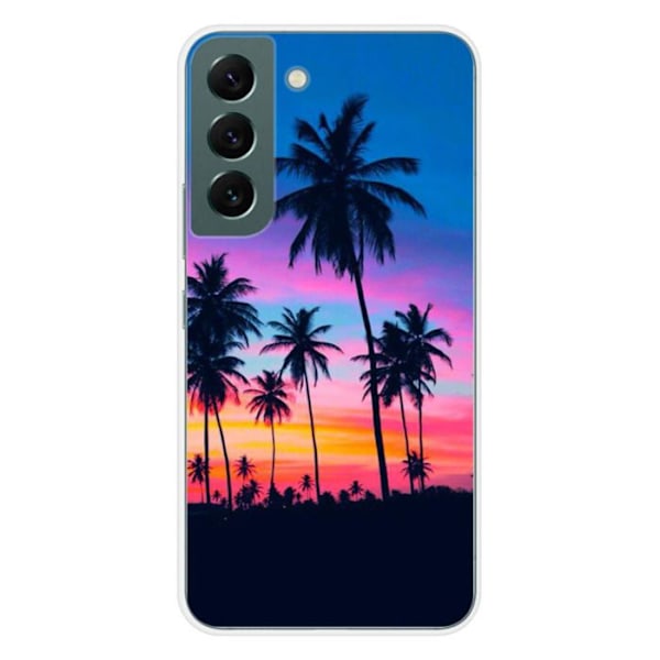 Silicone-skal - Kompatibel med Samsung Galaxy S22 - design med färgglada palmer Transparent