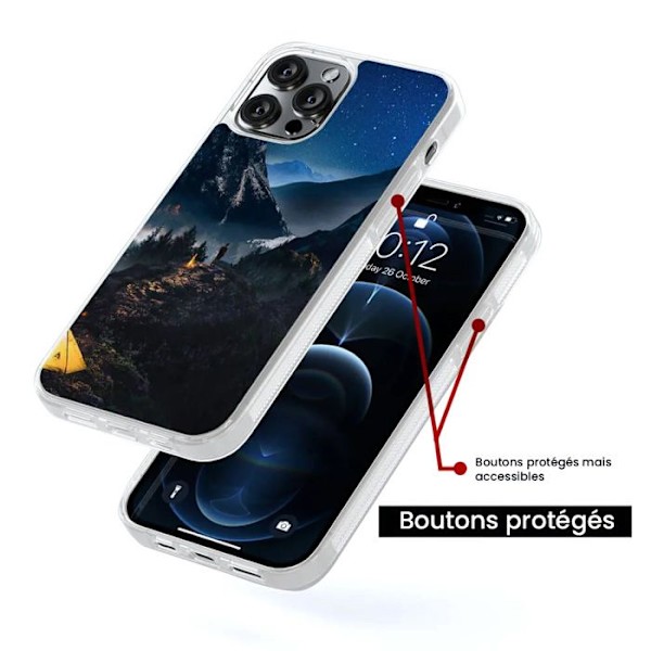 Siliconförstärkt tryckt fodral kompatibelt med Apple iPhone 16 Pro Max Endast i Berg. Transparent
