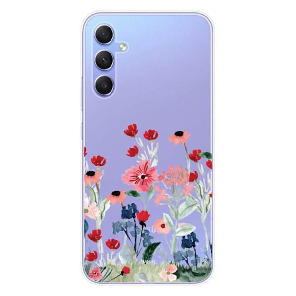 Siliconefodral - Kompatibel med Samsung Galaxy A34 5G - design med vårblommor Transparent