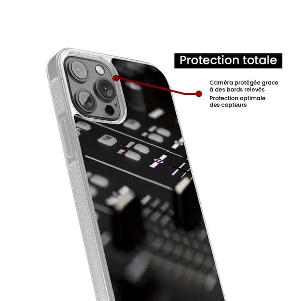 Coque i silikon förstärkt tryckt kompatibel med Apple iPhone 15 Plus Dj Mixer Transparent